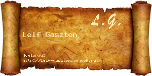 Leif Gaszton névjegykártya